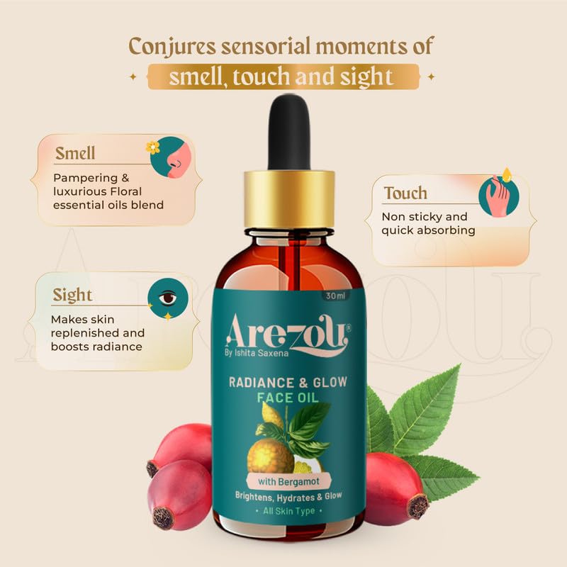 Image of Arezou Pre-Makeup Face Oil 30ml | Natural Makeup Primer for Smooth Base | Face Massage Oil with Cedarwood Essential Oil | Hydrating, Non-Sticky, Lightweight Formula | Brightening & Nourishing | Suitable for Oily, Dry, Sensitive & Combination Skin | Unisex Skincare