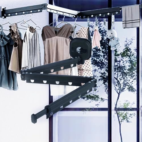 Qivine Tenderetes de Ropa Plegables, Tendal Tendedero Plegable Colgador de Ropa, Extensible Tendedero Retractil Tendedero...