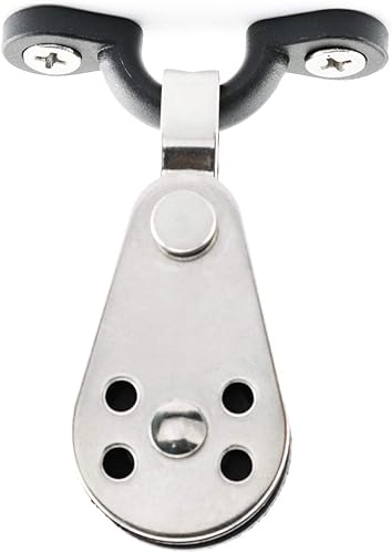 2Sets Stainless Steel Pulley Block with Pad Eye and Screws for Kayak Canoe Boat Anchor Trolley Kit