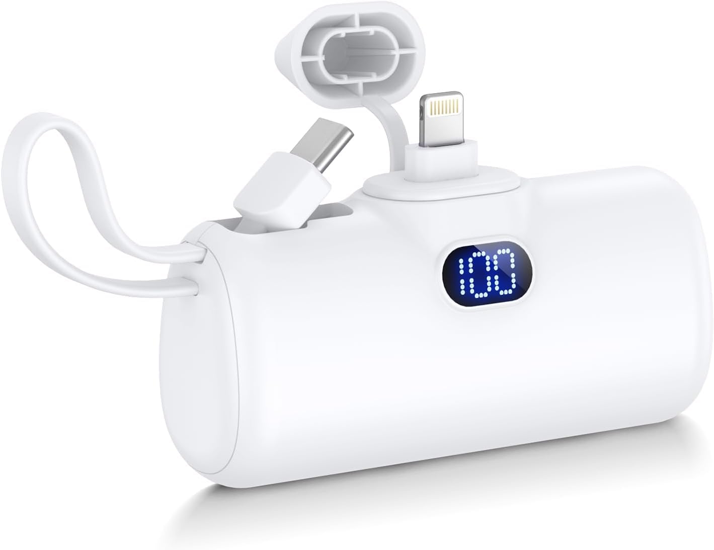 モバイルバッテリー 6000mAh 軽量 小型 Type-Cケーブル内蔵 Lig…
