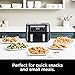 Ninja DZ090 Foodi 6 Quart 5-in-1 DualZone 2-Basket Air Fryer with 2 Independent Frying Baskets, Match Cook & Smart Finish to Roast, Bake, Dehydrate & More for Quick Snacks & Small Meals, Black