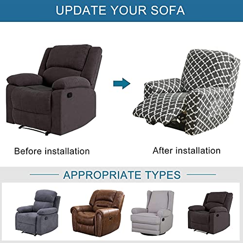 Haoyong Stretch Recliner Slipcover 4-Piece Soft Sofa Cover Lazy Boy Recliner Cover 2 Seat Recliner Chair Slipcover With Pocket Printed Furniture Protector For Living Room #TOP3