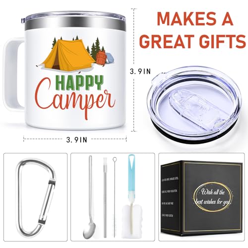 Qtencas-Happy-Camper-Gifts-14oz-RV-Camper-Gifts-Coffee-Mug-Stainless-Steel-Insulated-Mug-RV-Hiking-Mug-for-Outdoors-Picnic-Camping-Happy-Birthday-Christmas-Gifts-for-Family-Friends-White