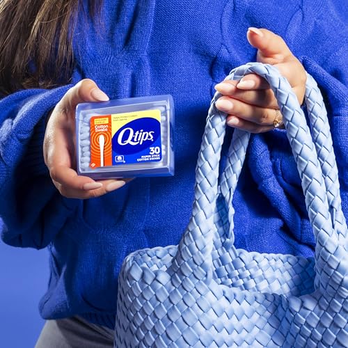 Image of Q-Tips Cotton Swabs, Hygiene Shield Travel Size Toiletries, for First Aid, Beauty and Baby, 100% Cotton, 30 Count