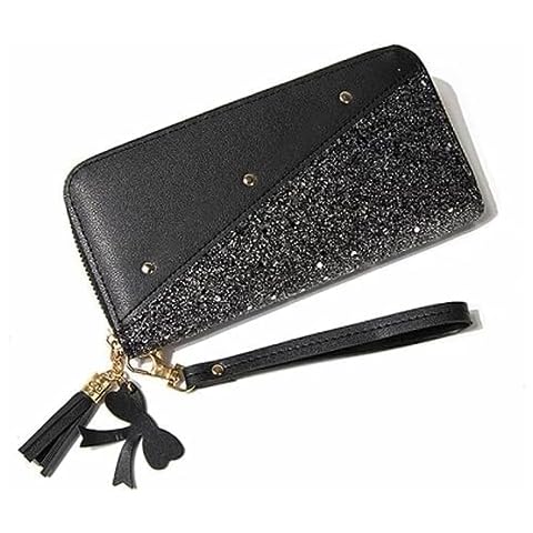 FATASH Women's Elegant RFID Wallet with Glitter Cover