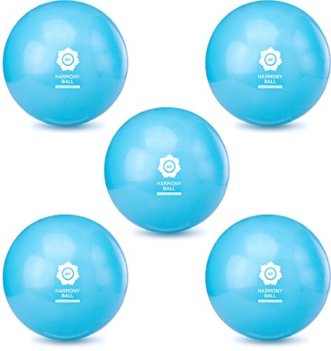 Harmony Ball  Pelota de pilates y balón de gimnasia mini de 18 cm / 23 cm sin ftalato / inflable y disponible en diferentes tamaños y conjuntos, 5 x Aquablau, 18