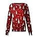 UOFOCO Christmas Scrub Coats for Women Long Sleeve Xmas Print Jackets Medical Holiday Nurse Working Uniforms Character Scrub Tops Reds 4XL