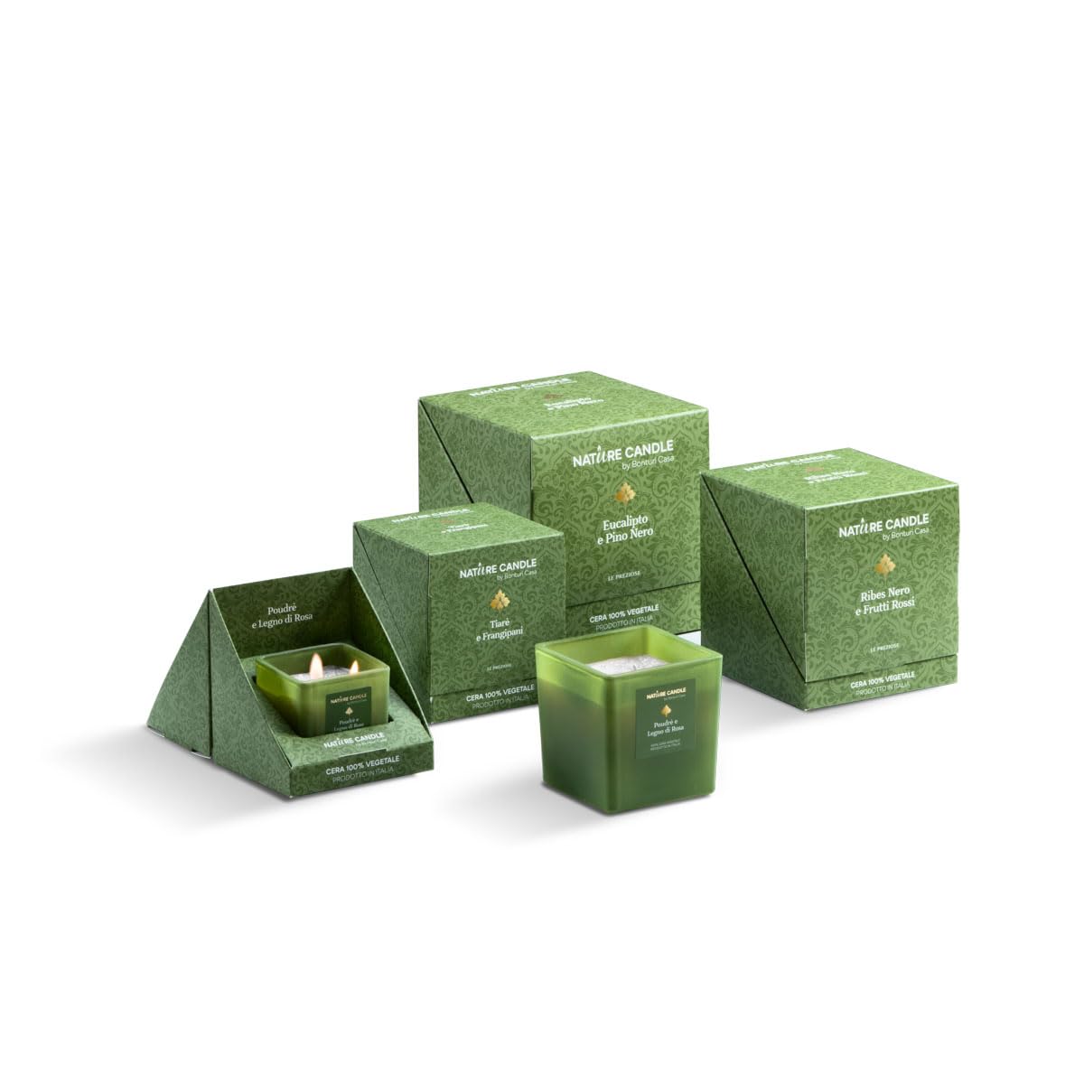 Nature Candle Line Le Preziose Duftkerzen 330 g - Eukalyptus und schwarze Kiefer