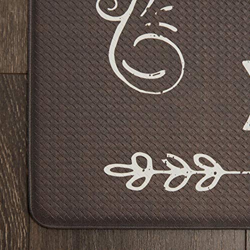 Home Dynamix Nicole Miller New York Coffee Because Anti-Fatigue Kitchen Mat, Brown/Ivory, 20"X39" #TOP3