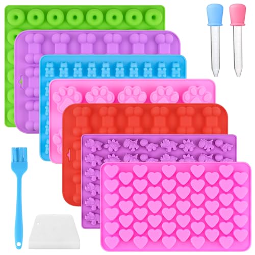 9 Stück Backmatten für Hundeleckerli, Backmatte Hundekekse, Bpa-frei Silikon Backform für Muffin Cupcake Süßigkeiten, Wiederverwendbare Backunterlage mit Bürste Tropfer, Hitzebeständig & Antihaftend