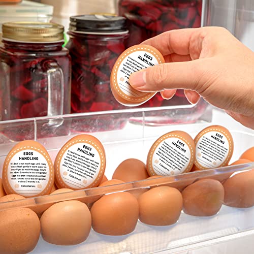 500 Pcs Farm Fresh Eggs Carton Labels Stickers 2 Inch Egg Care Self Adhesive Writable Handling Stickers Bulk Chicken Packaging Decal Sign for Chicken Quail Farmhouse