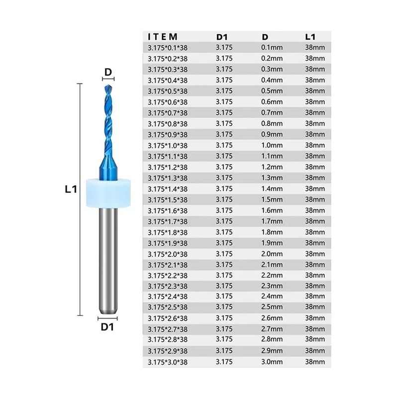 Carbide PCB Drill Bit for PCB Circuit Board,PVC Drilling Tool 10pcs PCB1.9 DIOBFZFY