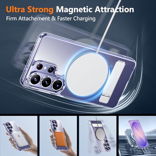 SPIDERCASE Magnetic for Samsung Galaxy S26 Ultra Case,[Built-in Invisible Kickstand] Anti-Yellowing Anti-Scratched Shock