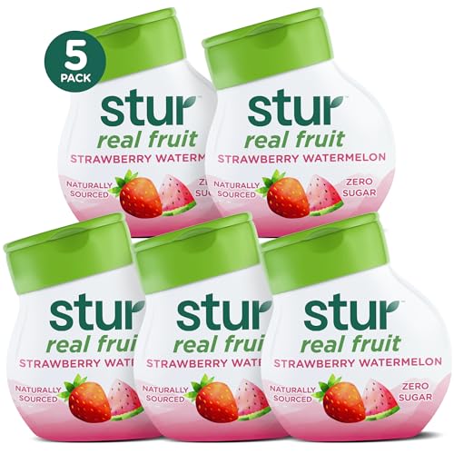 Image of Stur Liquid Water Enhancer | Strawberry Watermelon | Naturally Sweetened | High in Vitamin C & Antioxidants | Sugar Free | Zero Calories | Keto | Vegan | 5 Bottles, Makes 120 Drinks