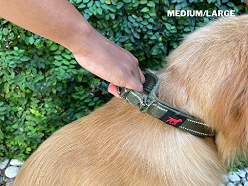 Tuff Pupper Heavy Duty Dog Collar With Handle | Ballistic Nylon Heavy Duty Collar | Padded Reflective Dog Collar With Adjustable Stainless Steel Hardware | Convenient Sizing For All Breeds #TOP6