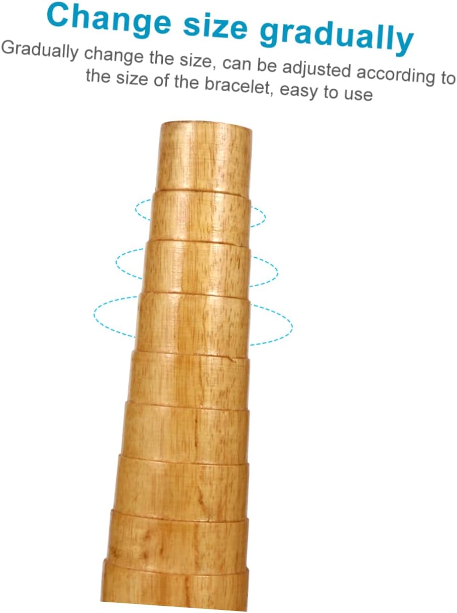 ERINGOGO Solid Wood Bracelet Mandrel Bangle Size Adjuster Round Oval Perfect for DIY Jewelry