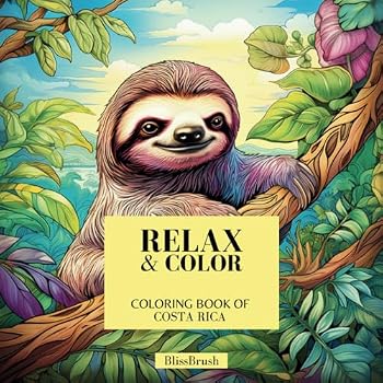 Paperback Relax & Color: Coloring Book of Costa Rica Book