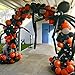 BONROPIN Halloween Balloon Garland Arch kit with Halloween Spider Web Black Orange Gray Balloons Spider Balloons for Halloween Day Party Decorations