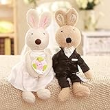 QZXCD Juguete de Peluche Conejito de azúcar Vestido de Novia príncipe Conejo Pareja muñeca Regalo de Boda Boda Coche Cabeza muñeca par 90CM N