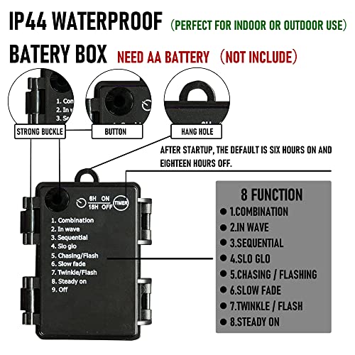 TW SHINE Battery Operated Halloween Lights, 2 Pack Total 100 LED 32 FT Orange and Purple Lights Outdoor, Waterproof Mini String Lights with 8 Modes, Halloween Decorations for Indoor Patio Party Decor - Image 5