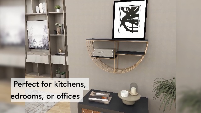 Amazon.com: Deco 79 Wood 3 Shelf Wall Shelf with Half Moon Shape