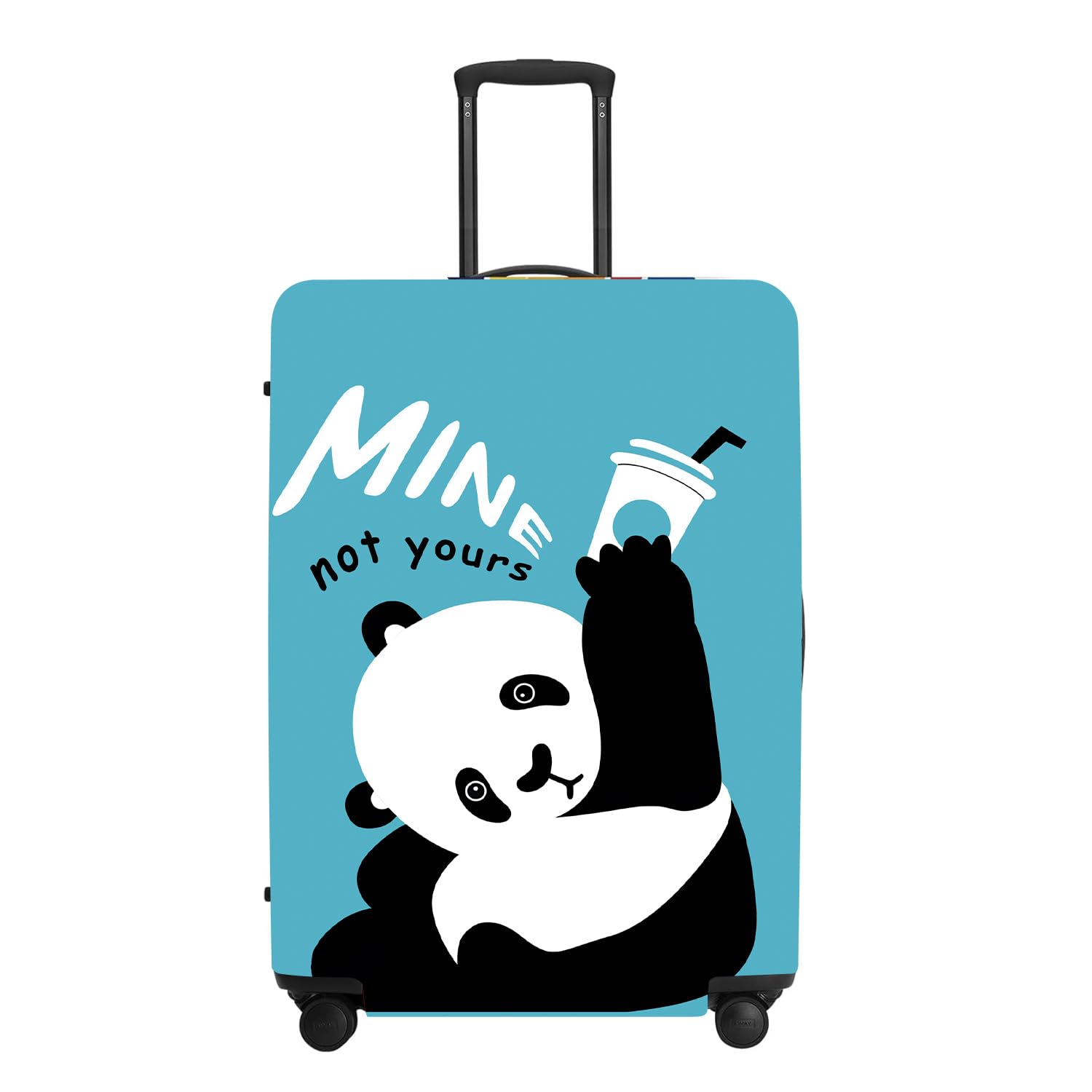 Panda Luggage Protector, Washable Suitcase Case with “Min” Text &amp; Beer Mug Cute Anti-scratch for 18",20",22"Bag