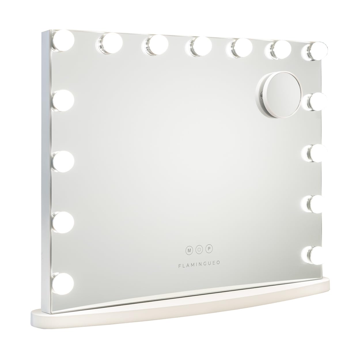 Flamingueo Espejo Maquillaje con Luz - Espejo Tocador 15 LED, Tocador de Maquillaje con Luz 3 Modos, Base Ovalada, Espejos con Luces, Vanity Mirror