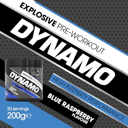 Protein Dynamix - Dynamo Pre Workout - High Intensity Performance - Blue Raspberry - 3000mg Citrulline + AAKG • 2500mg Beta Alanine • 2000mg Creatine • 250mg Caffeine • 200g - Image 3