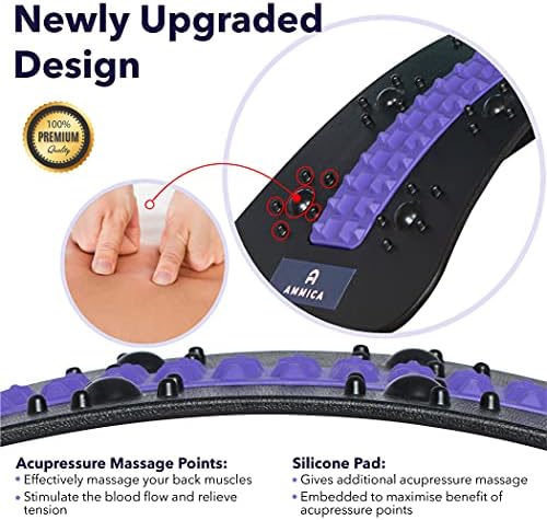 AMMICA Back Stretcher latest model  Adjustable Back Stretching Device for Upper and Lower Back Pain Relief and Relaxation  Comfortable Spine Stretcher & Lumbar Decompressor  Supports up to 150kg