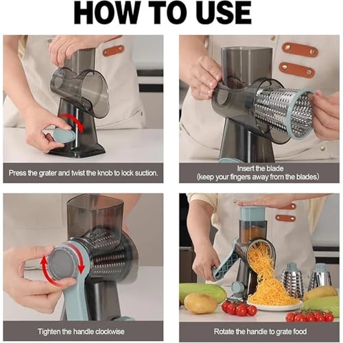 Rallador giratorio multiusos de acero inoxidable con mango miniatura 7
