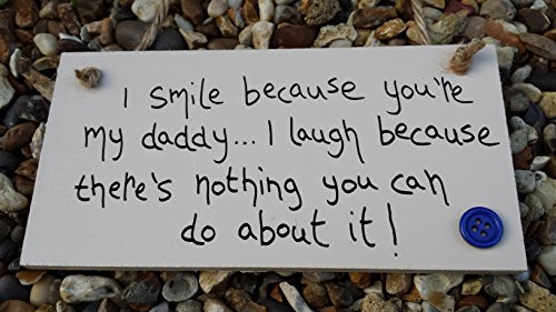 Little Miss scrabbled  Daddy Regalos personalizado placa de madera "I Smile because.... Dad Fathers Day cumpleaños christmaspresent Ideas