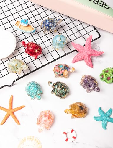 Set de 10 Figuras de Tortuga de Cristal para Decoración miniatura 3