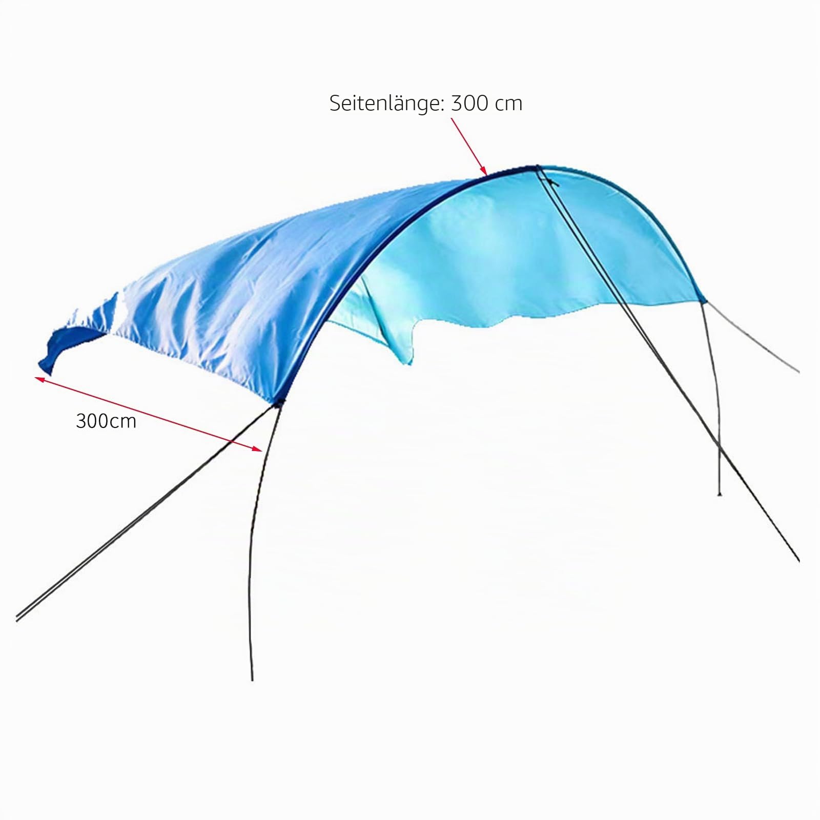 Tragbarer Strand Sonnenschutz, 210T Fallschirm-Nylon reißfest & wasserdicht, 300×300cm/500×300cm Familien-Zelt für 6–8 Personen, Schnellaufbau für Strand, Garten, Pool und Picknick