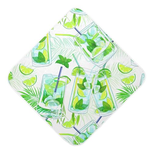 Kigai Baby Hooded Towel Absorbent Baby Bath Shower Towel with Hood for Newborn Boys Girls Babies Infant Toddler (Mojito Cocktails 35 x 35 in)
