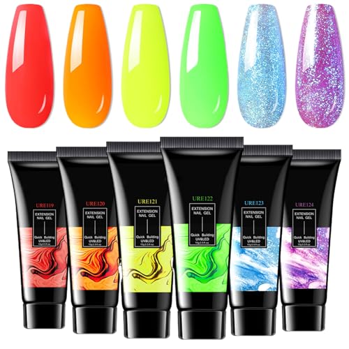 Ahuuen Esmalte De Uñas Gel Fosforescente - Gel Para Unas Con Luz UV Luminoso Para Mujeres - Suministros De Manicura Textura Y Esmalte Fosforescente Para Viajar