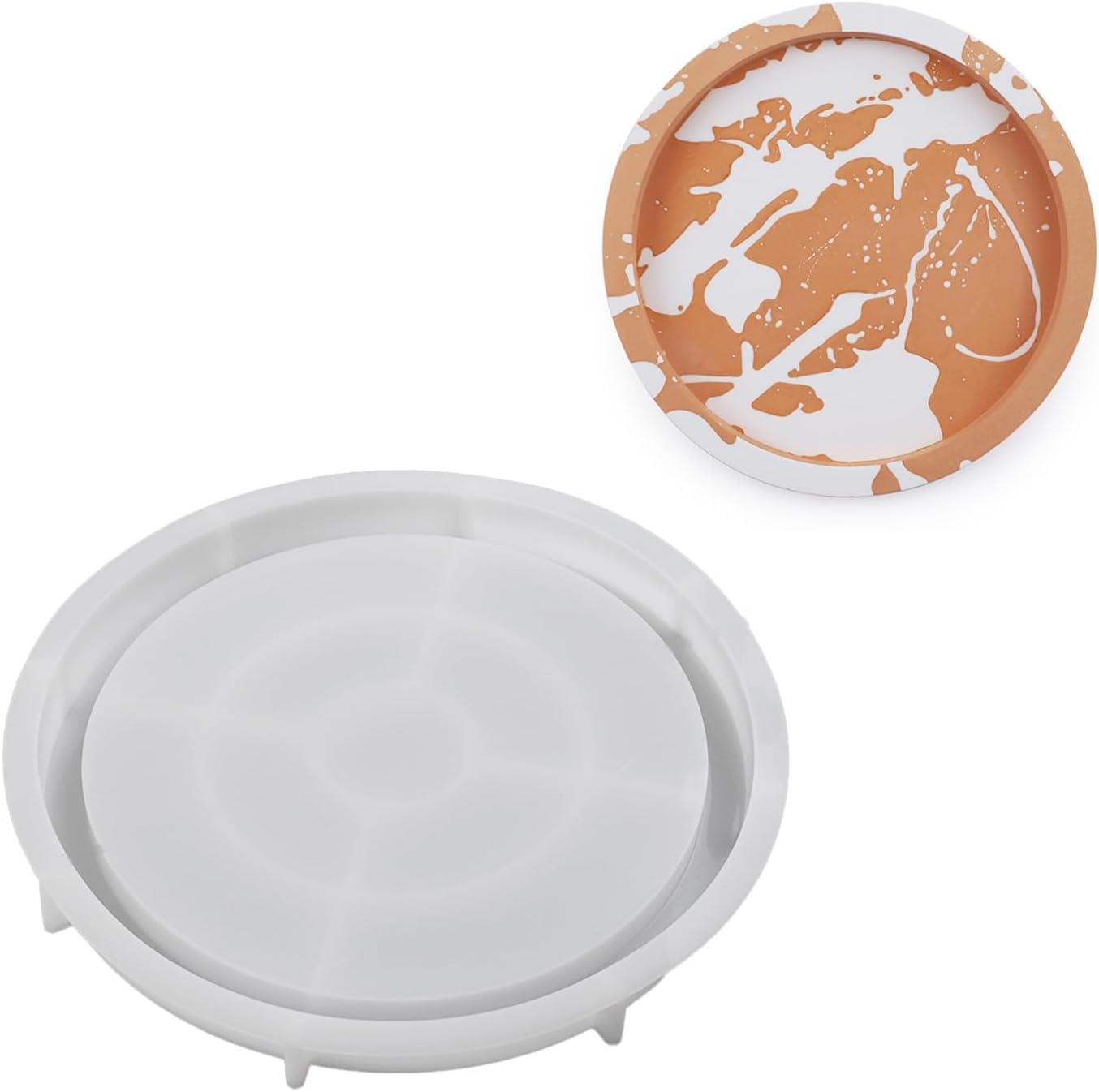 FirstTry Round Coaster Mould I Silicone Epoxy Resin Casting Tray I Dish Mold for DIY Homemade Ornament Art Crafts Jewelry Storage Box Ring Trinket Container Cups Mats Candle Holder Home Décor (L)-image-28