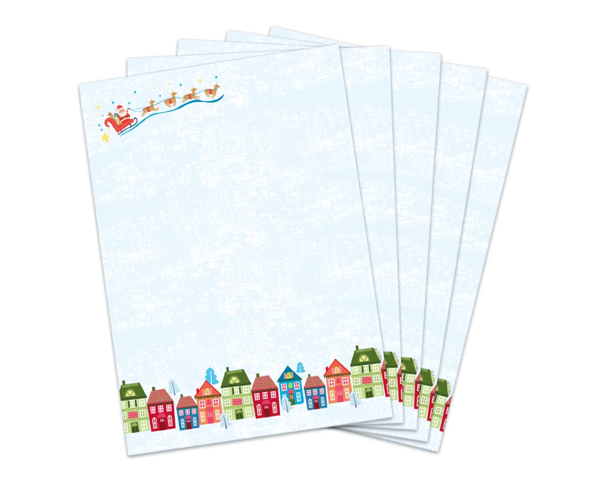 Briefpapier Weihnachten Weihnachtsbriefpapier mit Umschlag Umschlägen mit Fenster Weihnachtspapier A4 für Kunden (250 Blätter + 250 Umschläge)