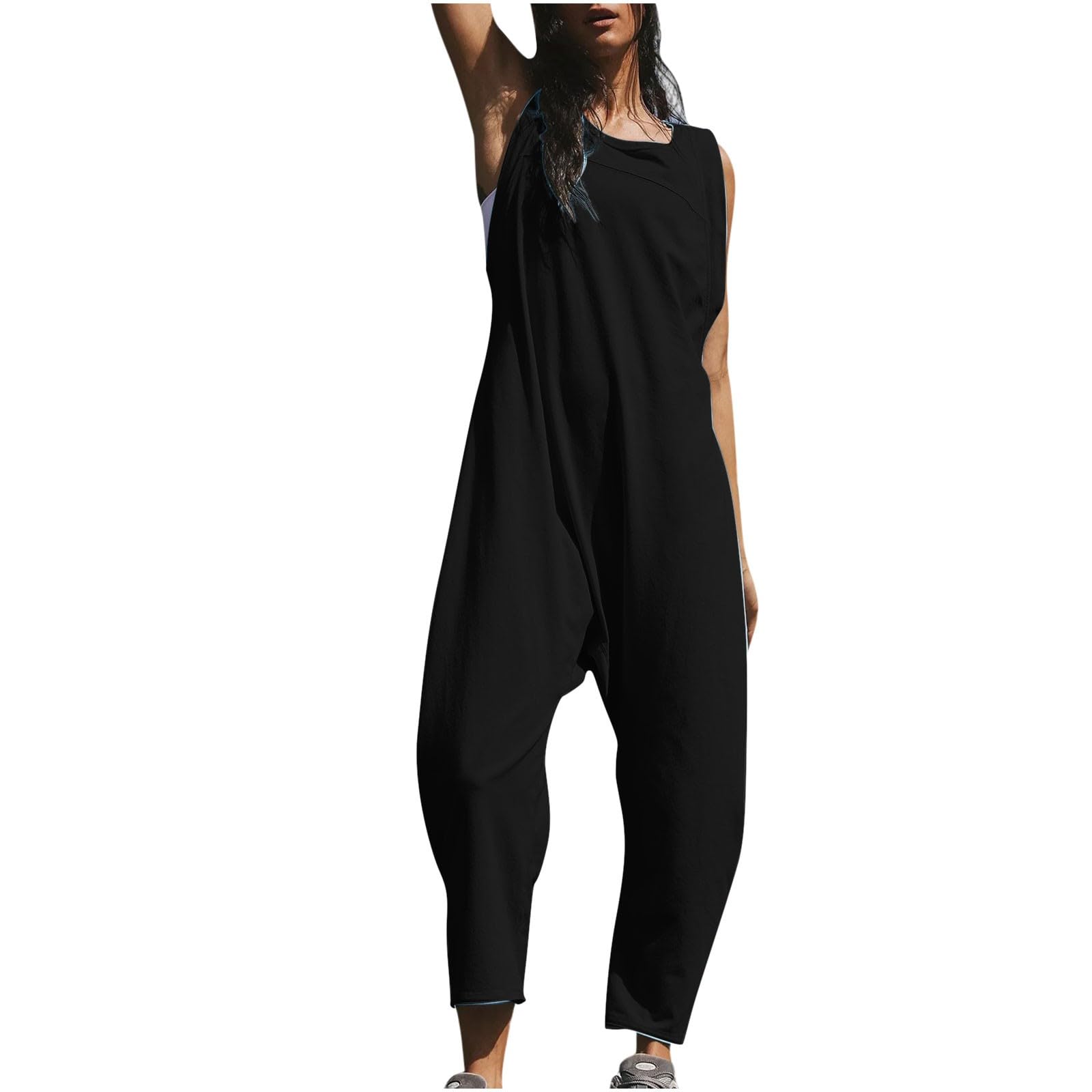 Generic Mono Deportivo Mujer Reductor Mono Ajustado de Yoga Jumpsuit Mono de Verano para Mujer sin mangas, con tirantes Monos de Yoga y Fitness