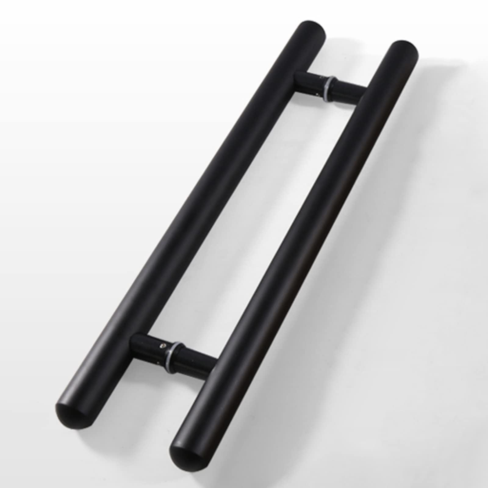 CWCQGH Door Handle Barn Door Push Pull Door Handle Rustic Barn Door Handles,Wooden Push Pull Door Hardware for Inside Outside Gate Farmhouse Shed Door Entry Double,Black-Length 80cm(31.5inch)
