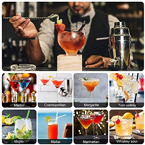 750 ml Cocktail Shaker Set, 12 Stuk RVS Bar Tools Gift Set met Roterende Stand, Barman Kit met Jigger, Muddle, Zeeven en… - Afbeelding 6