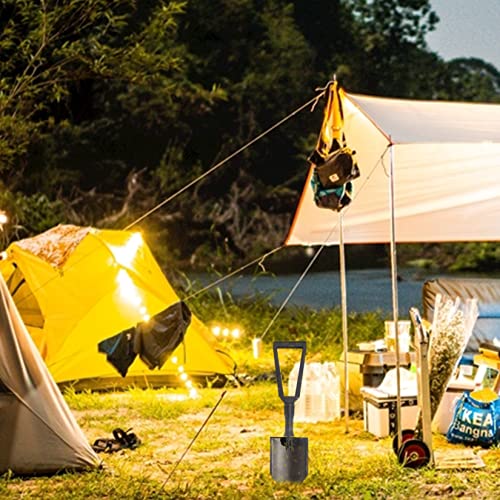 GREELUE Klapspade, tuinschep, schep van zeer sterk koolstofstaal, gebruik voor outdoor-activiteiten, camping, sneeuwschoppen, tuinieren, graven (zwart) - Afbeelding 5