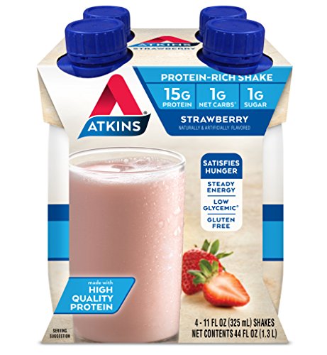 atkins gluten free protein-rich shake strawberry 4 count