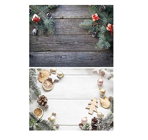 SAVIAURA 1 Sheet 2 in 1 Photography Backdrop 3D Flat Lay Tabletop Double-Sided 22×16 Photo Background PVC Wrinkle-Free for Small Products Food, Cosmetics Shoot (#13-Grey & White Wood Planks Pattern)