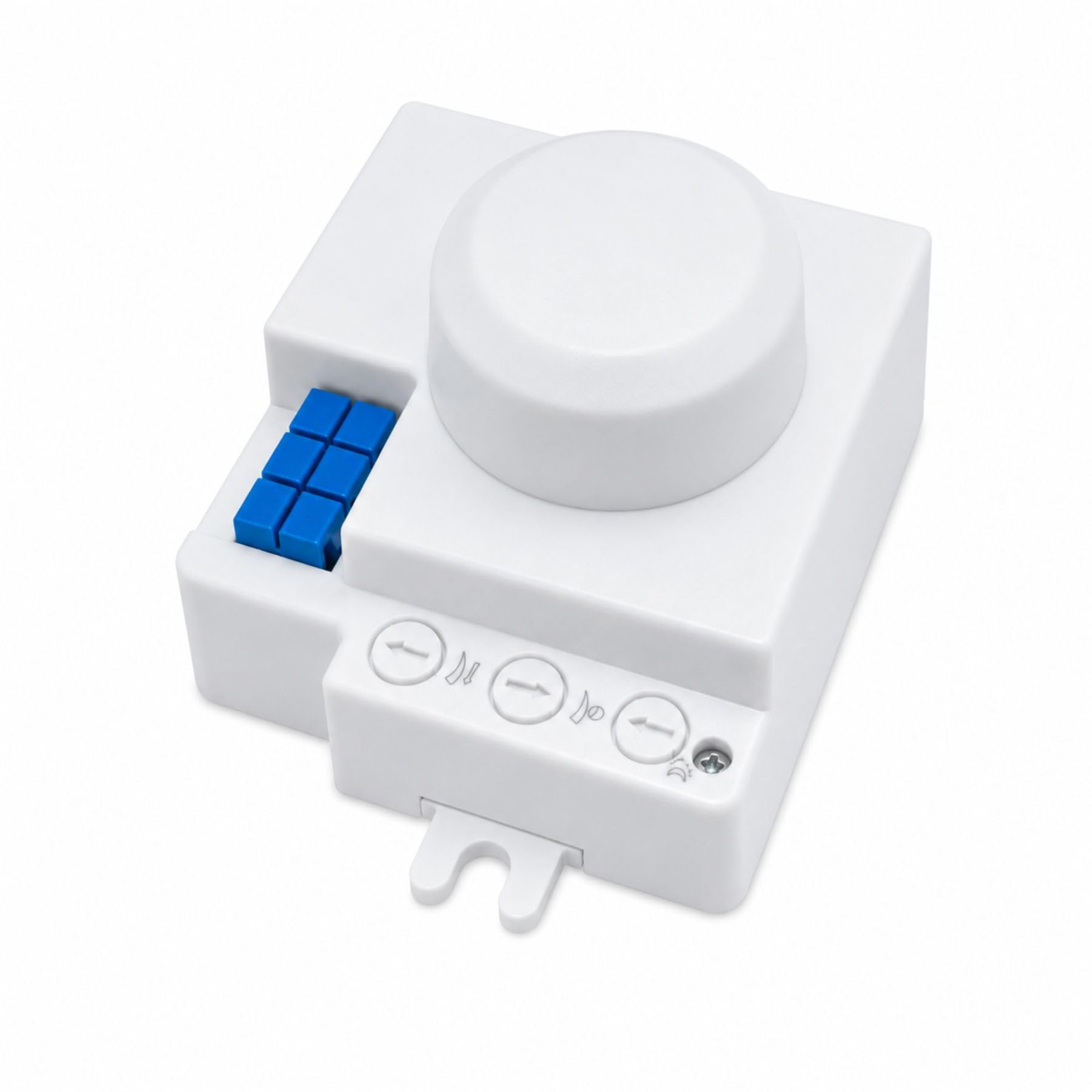 4 sensores de movimiento de microondas 360° de superficie, detector de presencia para luces 220 V, distancia ajustable 1-8 m, temporizador 8 seg-12 min, sensor crepuscular 2-2000 lux, IP20, 55 x 41 x