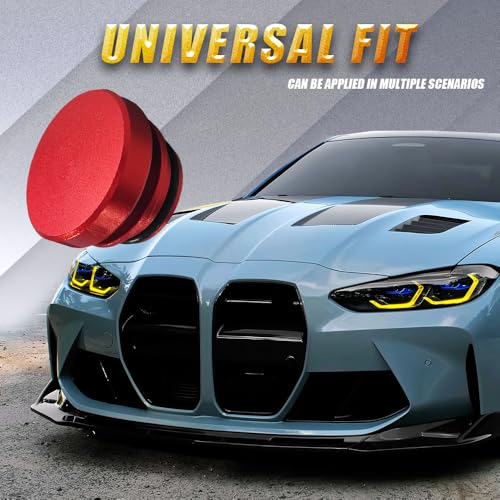 Image of Car Cigarette Lighter Plug Cover, Car Plug Cap, Aluminum Auto Cigarette Lighter Plug Part, Waterproof Dustproof Plug Auto Accessory for Vehicles with Standard 12 Volt Power Source (Red)