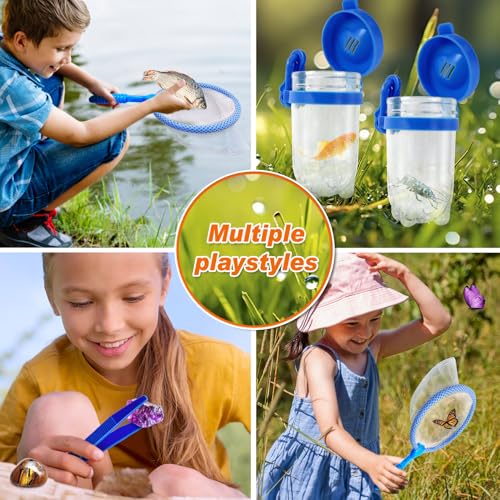 YOPINSAND Bug Catcher Kit & Outdoor Explorer Kit for Kids, 10 Pcs Bug Catching Kit with Toy Cage, Backpack, Manifying Glass, Toy Net, Outdoor Exploration Toys Gift for Boys Girls 3-12