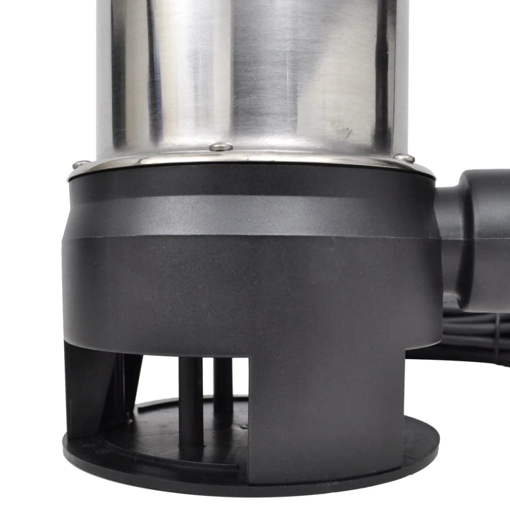 Bomba sumergible para aguas residuales, 750 W, 12500 l/h, con interruptor de flotador, carcasa de acero inoxidable duradero para aguas residuales, sótanos, fosas sépticas, inundaciones