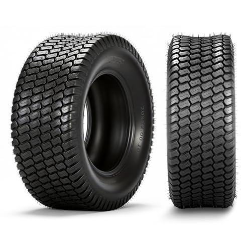 TRIBLE SIX 20x12.00-10 Lawn Mower Tubeless Tires Heavy Duty 4PR 2-Pack
