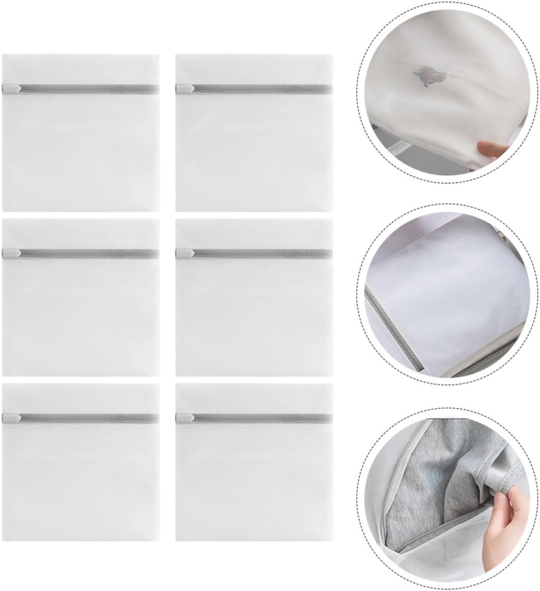 6pcs Mesh Laundry Bag Set, Polyester Zipper Mesh Design for Delicates