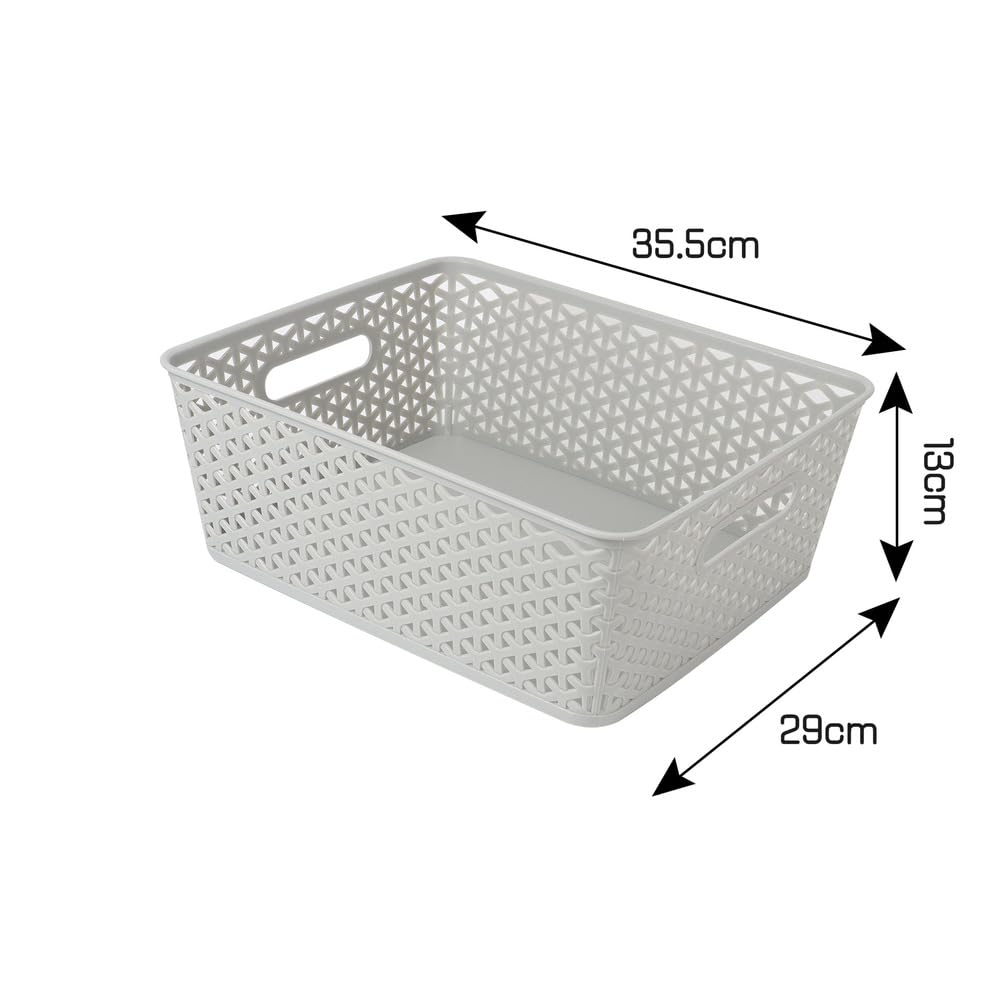 6 paniers de rangement en plastique, grands bacs empilables organisateurs